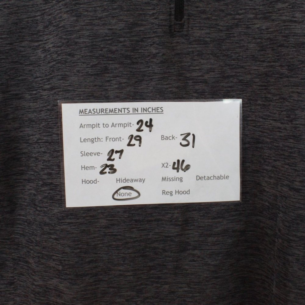 Reebok Gray Quarter Zip Mock Neck Long Sleeve Thumb Hole Pullover Shirt Size L - Picture 10 of 10